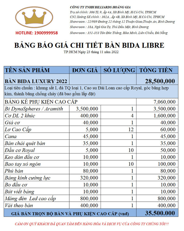 ban-bida-Libre - Luxury HG04 - SP02HL-Hoang-Gia-3